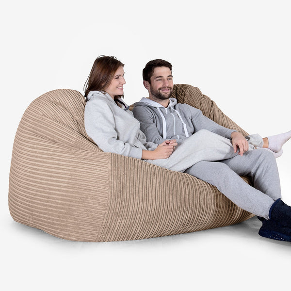 Olbrzymia sofa pufa - Klasyczny sztruks Piasek 02