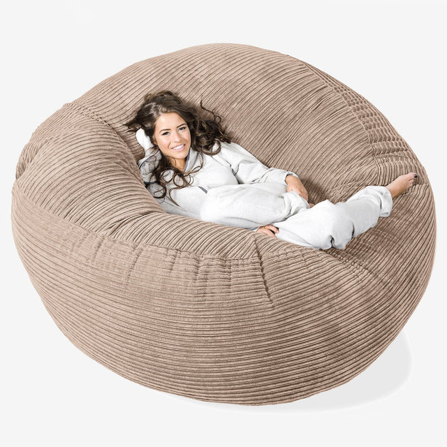 Sofa pufa XXL Mega Mammoth - Klasyczny sztruks Piasek 01