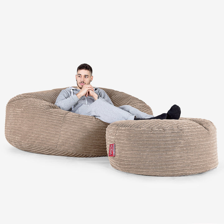 Sofa pufa XXL Mega Mammoth - Klasyczny sztruks Piasek 02