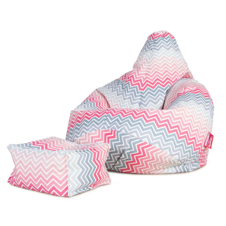 Podnóżek mały - Nadruk geometryczny Chevron róż 04