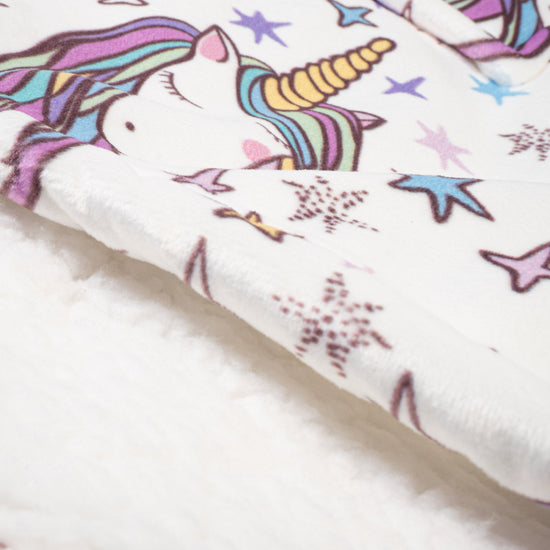 Bluza oversize / koc z kapturem dla dzieci - Plusz minky Jednorożec 06