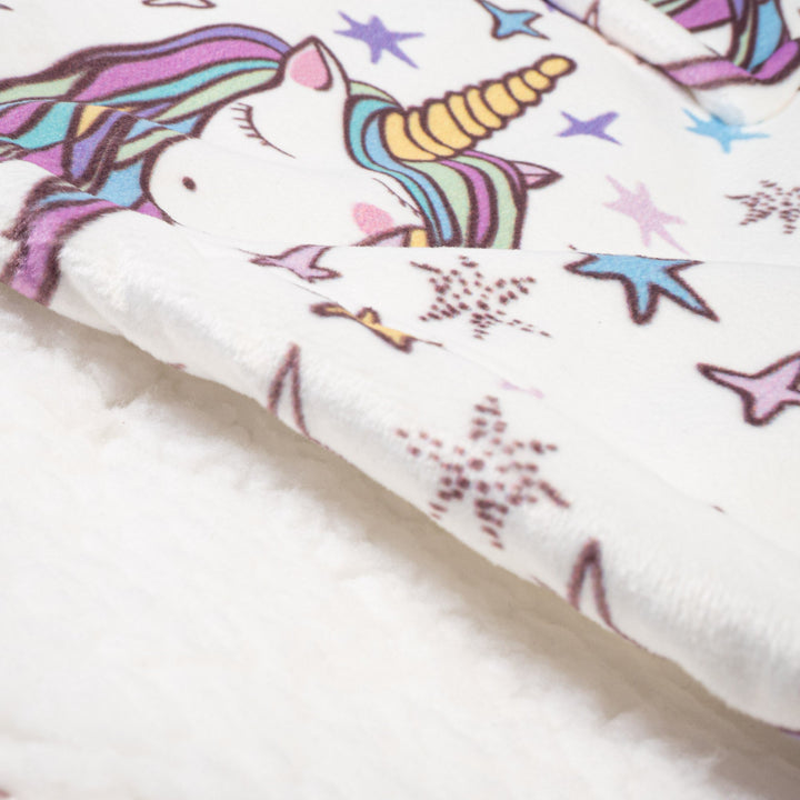 Bluza oversize / koc z kapturem dla dzieci - Plusz minky Jednorożec 06
