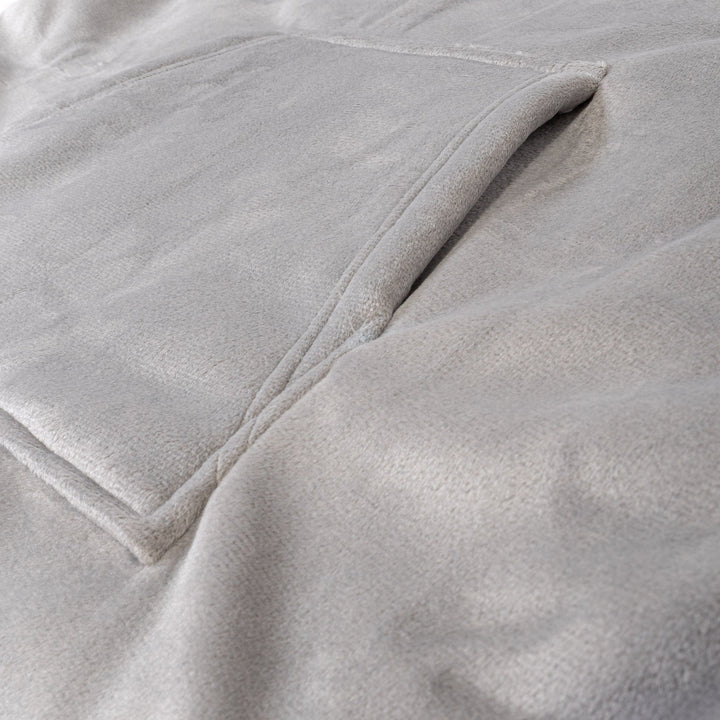 Bluza oversize / koc z kapturem dla dzieci - Plusz minky Szarość 05