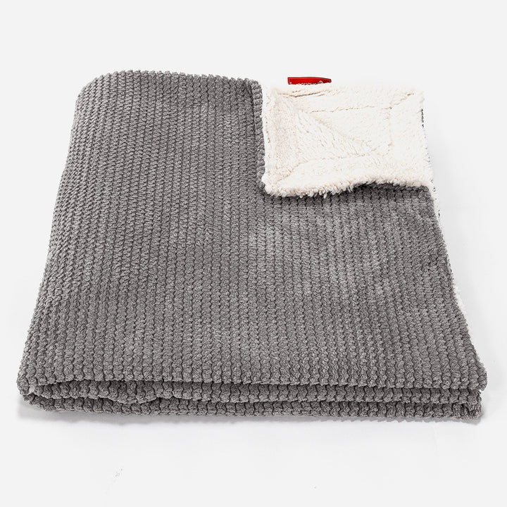 Narzuta / koc Sherpa - Pom Pom Antracytowa szarość 01