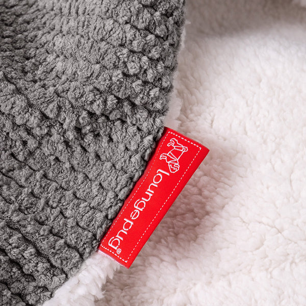 Narzuta / koc Sherpa - Pom Pom Antracytowa szarość Fabric Close-up Image