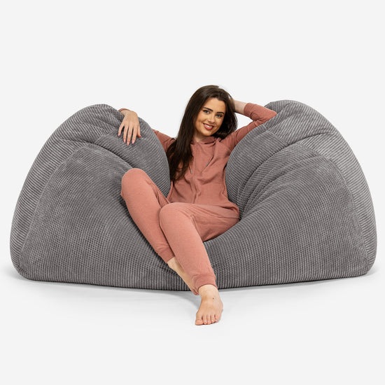 Olbrzymia sofa pufa - Pom Pom Antracytowa szarość 02