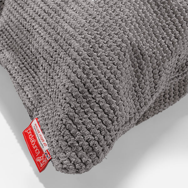 Poszewka na poduszkę ozdobna wałek 20 x 55cm - Pom Pom Antracytowa szarość Fabric Close-up Image