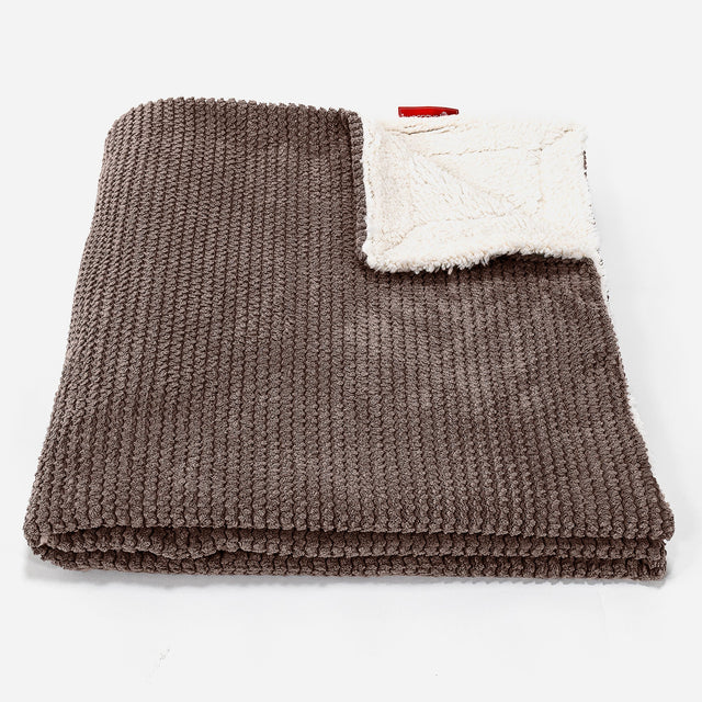 Narzuta / koc Sherpa - Pom Pom Czekolada 01