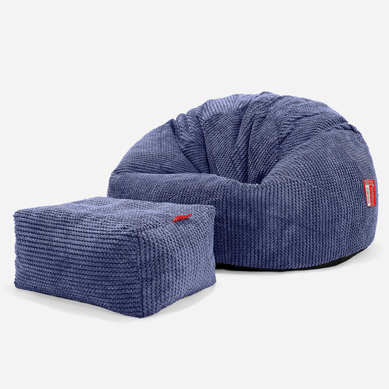 Klasyczne siedzisko pufa sako - Pom Pom Fiolet 02
