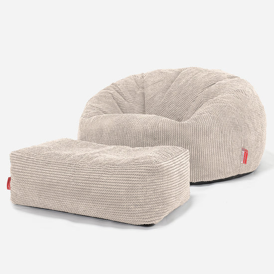 Klasyczna sofa pufa - Pom Pom Kość słoniowa 02
