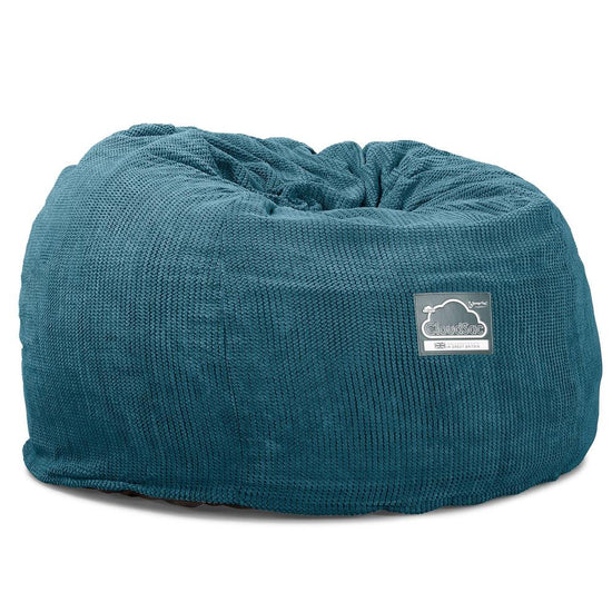 Duża pufa piankowa CloudSac 510 XL - Pom Pom Morski błękit 06