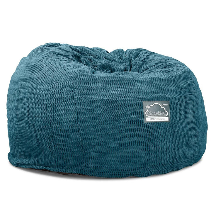 Duża pufa piankowa CloudSac 510 XL - Pom Pom Morski błękit 06