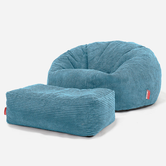 Klasyczna sofa pufa - Pom Pom Morski błękit 02