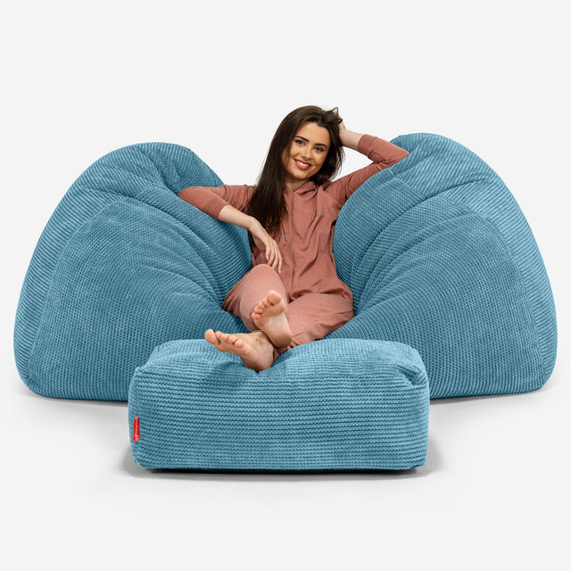 Olbrzymia sofa pufa - Pom Pom Morski błękit 03