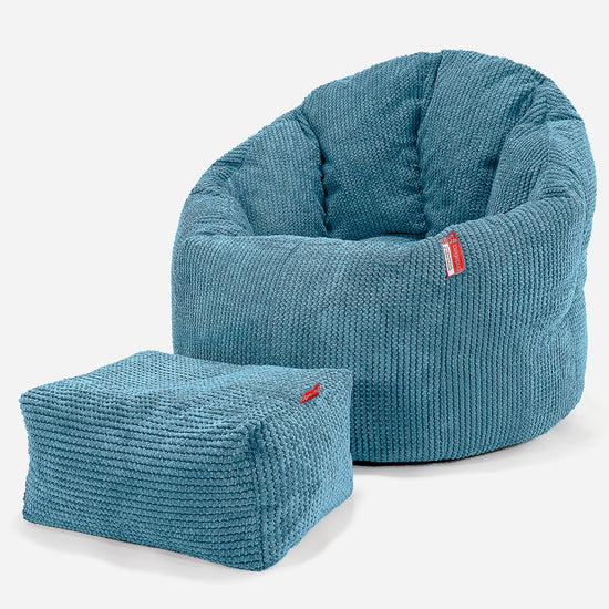Siedzisko pufa worki sako Cuddle Up - Pom Pom Morski błękit 02