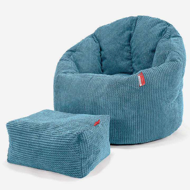Siedzisko pufa worki sako Cuddle Up - Pom Pom Morski błękit 02