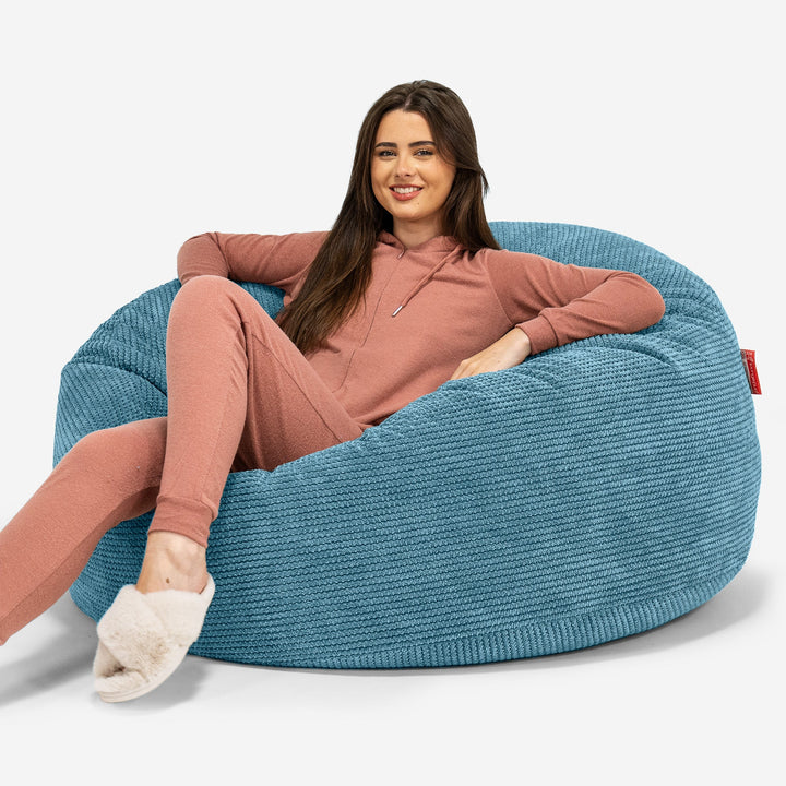 Sofa pufa Mammoth - Pom Pom Morski błękit 01