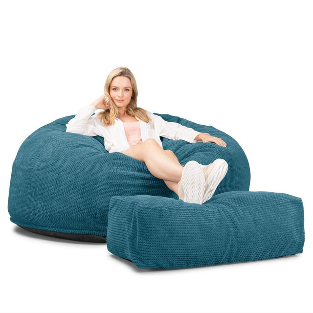Sofa pufa piankowa gigant CloudSac 1010 XXL - Pom Pom Morski błękit 01