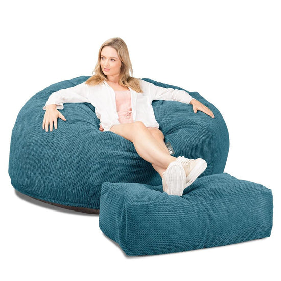 Sofa pufa piankowa gigant CloudSac 1010 XXL - Pom Pom Morski błękit 04