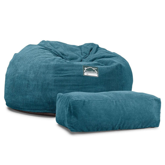 Sofa pufa piankowa gigant CloudSac 1010 XXL - Pom Pom Morski błękit 06