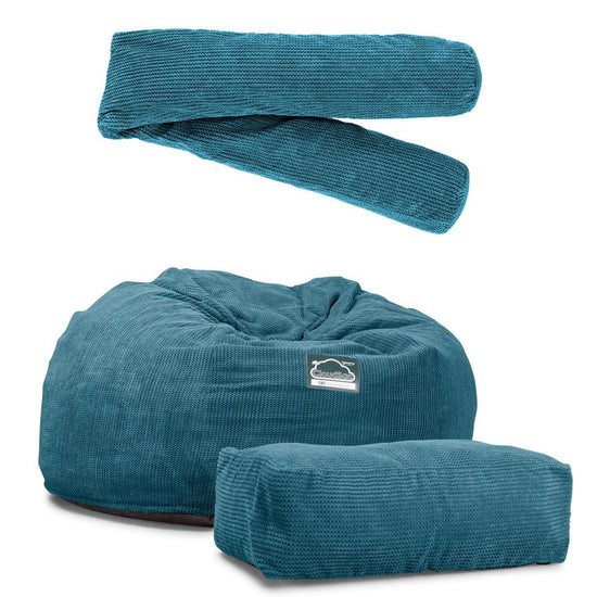 Sofa pufa piankowa gigant CloudSac 1010 XXL - Pom Pom Morski błękit 08