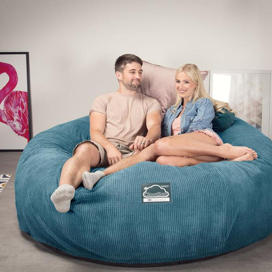 Sofa pufa piankowa typu king size CloudSac 3000 XXL - Pom Pom Morski błękit 02