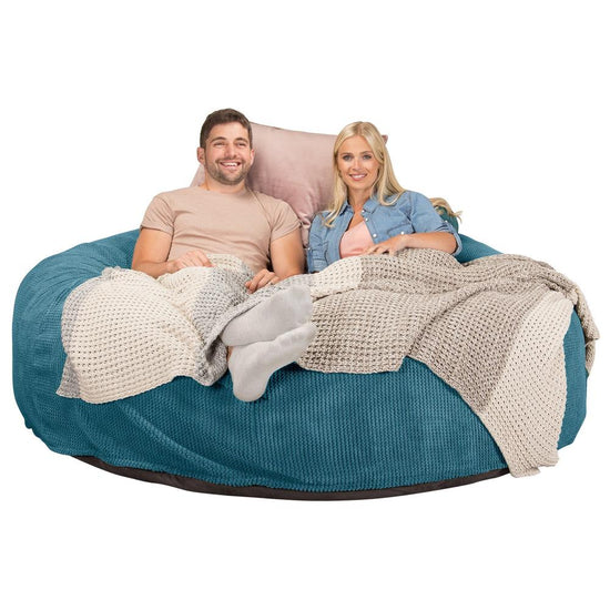 Sofa pufa piankowa typu king size CloudSac 3000 XXL - Pom Pom Morski błękit 03