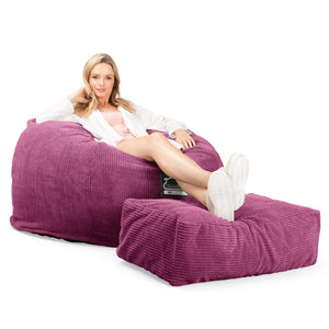 Duża pufa piankowa CloudSac 510 XL - Pom Pom Róż