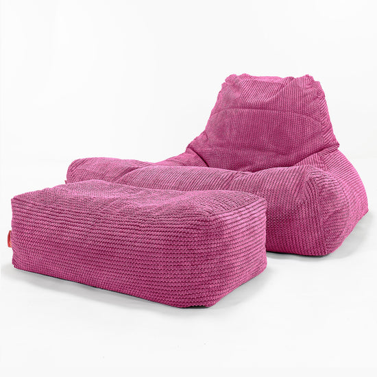 Pufa leżanka XXL - Pom Pom Róż 02