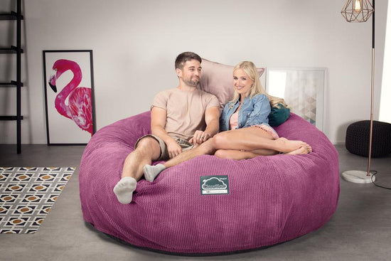 Sofa pufa piankowa typu king size CloudSac 3000 XXL - Pom Pom Róż 02
