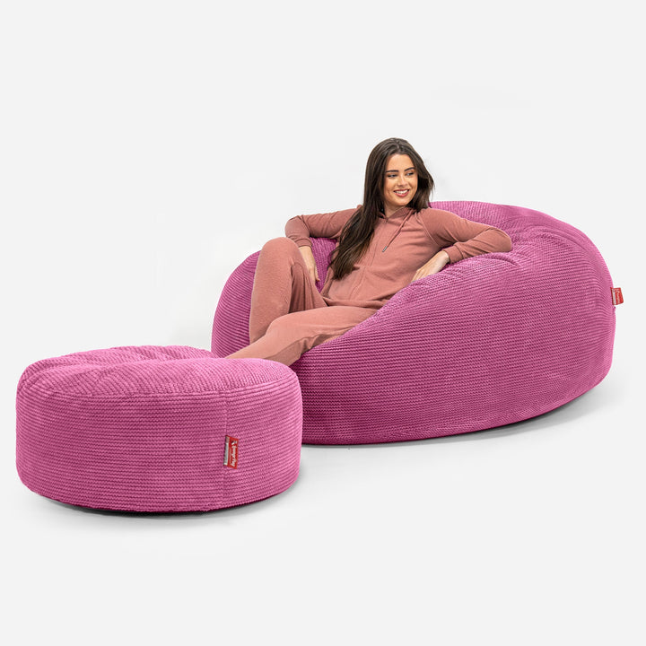 Sofa pufa XXL Mega Mammoth - Pom Pom Róż 02