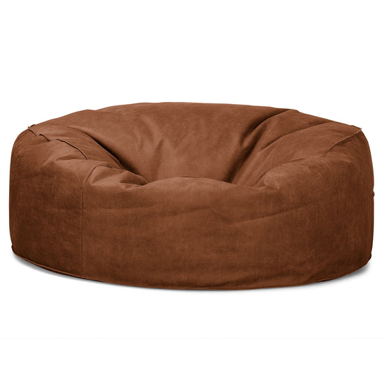 Sofa pufa Mammoth - Postarzana skóra Ciepły brąz 04