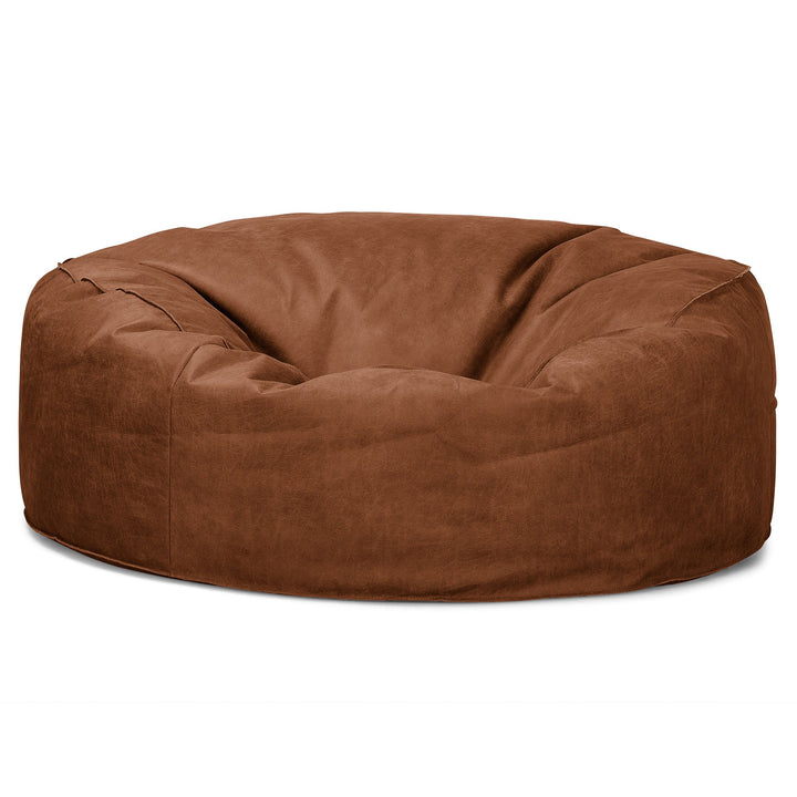 Sofa pufa Mammoth - Postarzana skóra Ciepły brąz 04