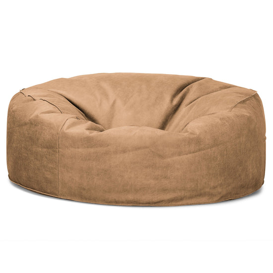 Sofa pufa Mammoth - Postarzana skóra Miodowy 04