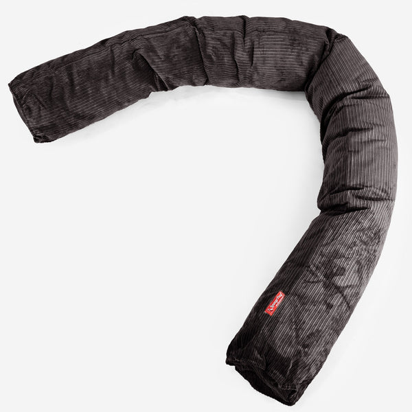 Poduszka wąż XXL - Prążkowany sztruks Grafit szarość 01