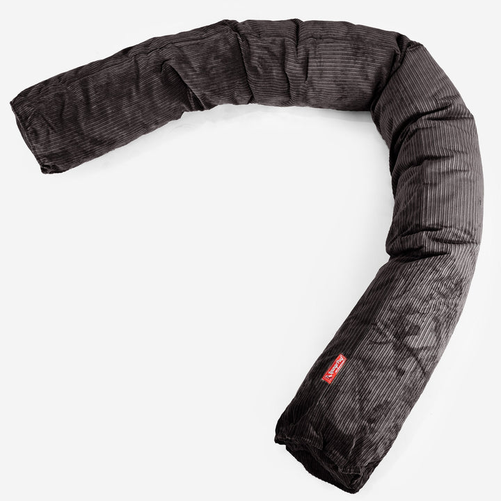 Poduszka wąż XXL - Prążkowany sztruks Grafit szarość 01