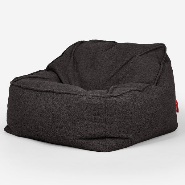 Pufa fotel Sloucher - Boucle Grafit szarość_03