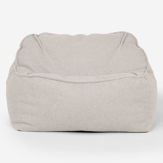 Pufa fotel Sloucher - Boucle Kość słoniowa_01