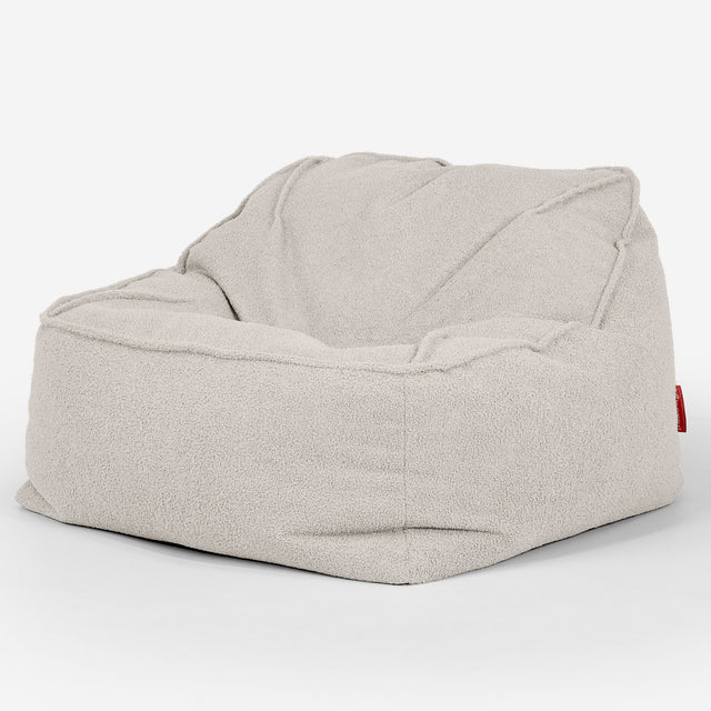 Pufa fotel Sloucher - Boucle Kość słoniowa_03
