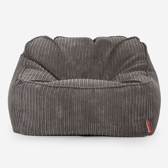 Pufa fotel Sloucher - Klasyczny sztruks Grafit szarość 01