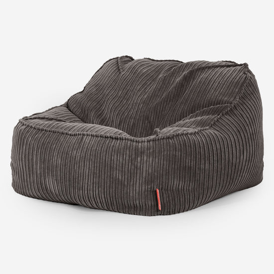 Pufa fotel Sloucher - Klasyczny sztruks Grafit szarość 03