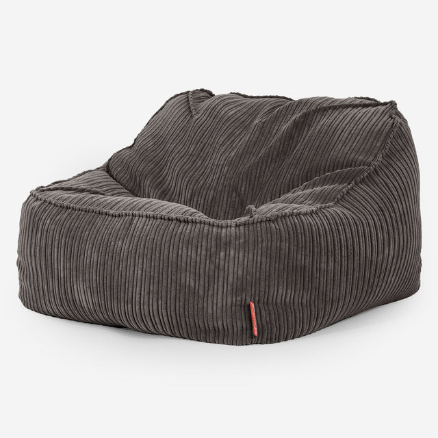 Pufa fotel Sloucher - Klasyczny sztruks Grafit szarość 03