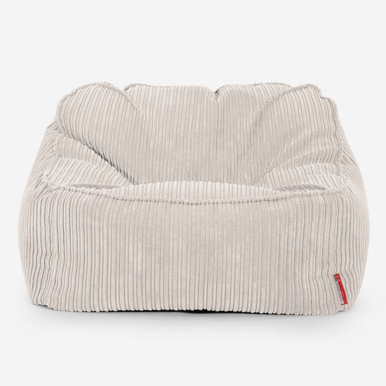 Pufa fotel Sloucher - Klasyczny sztruks Kość słoniowa 01