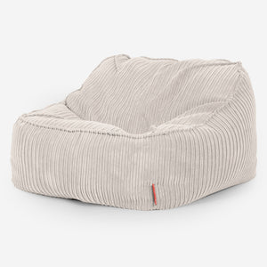 Pufa fotel Sloucher - Klasyczny sztruks Kość słoniowa