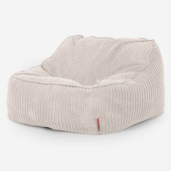 Pufa fotel Sloucher - Klasyczny sztruks Kość słoniowa 03
