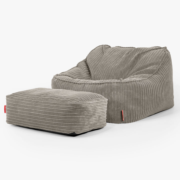 Pufa fotel Sloucher - Klasyczny sztruks Mysi 02