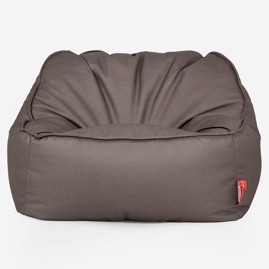 Pufa fotel Sloucher - Skóra wegańska Czekolada 01