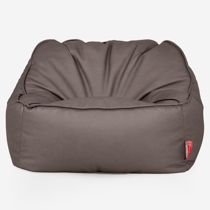 Pufa fotel Sloucher - Skóra wegańska Czekolada 01