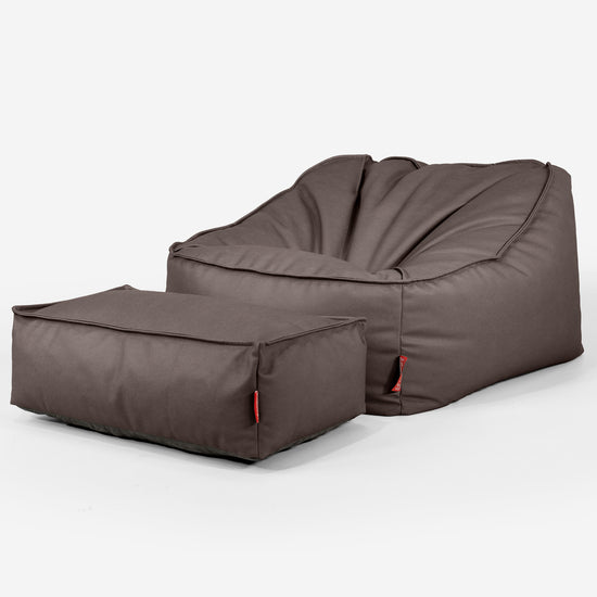 Pufa fotel Sloucher - Skóra wegańska Czekolada 02