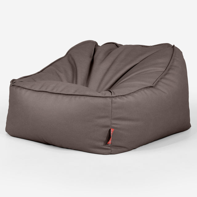 Pufa fotel Sloucher - Skóra wegańska Czekolada 03